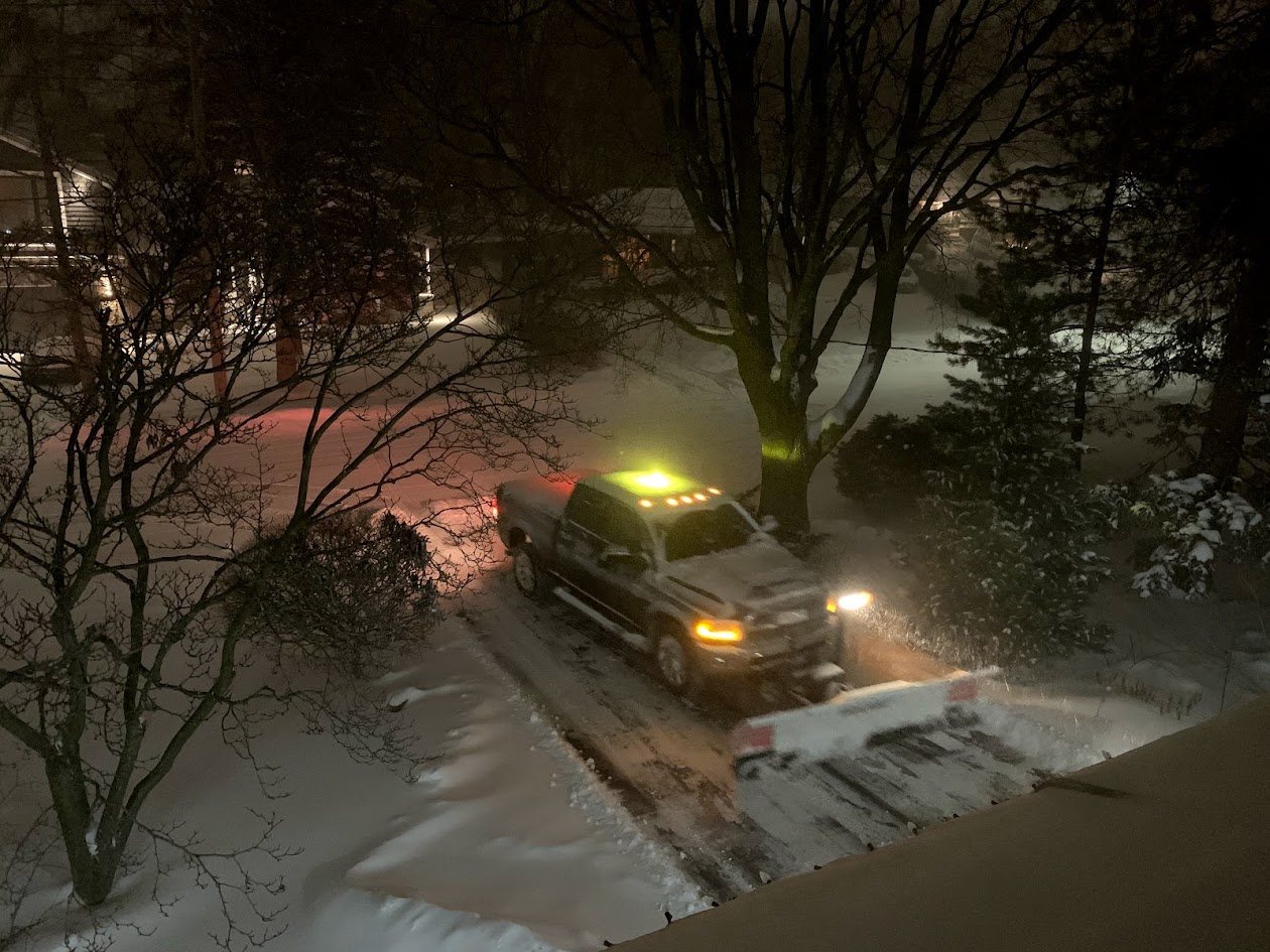 Residential driveway snow plowing